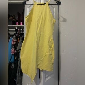 Windsor Yellow Halter Mini Dress